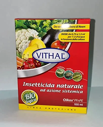 Vithal Oikos olio di neem insetticida afidi 100 ml bio