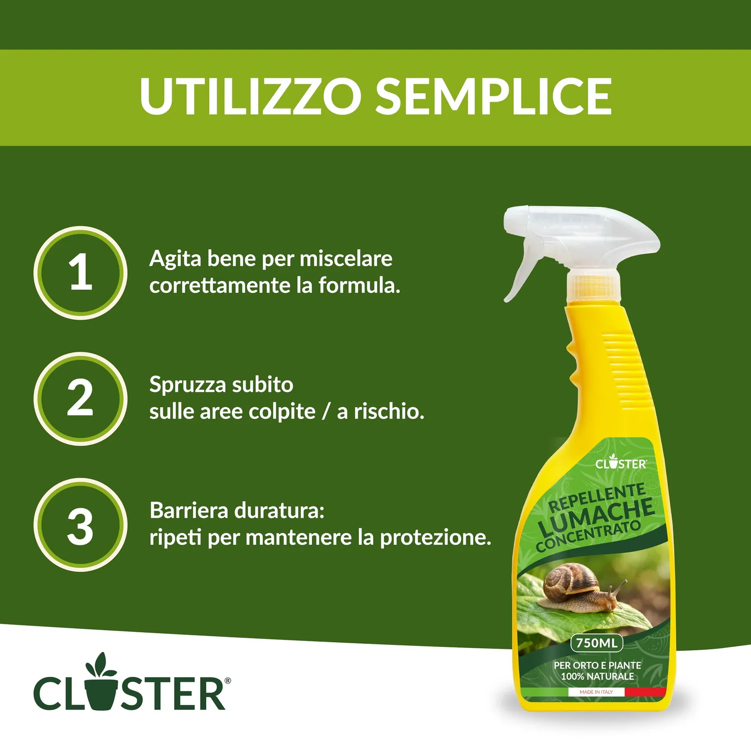 Closter Spray Antilumaca naturale 750 ml orto giardino
