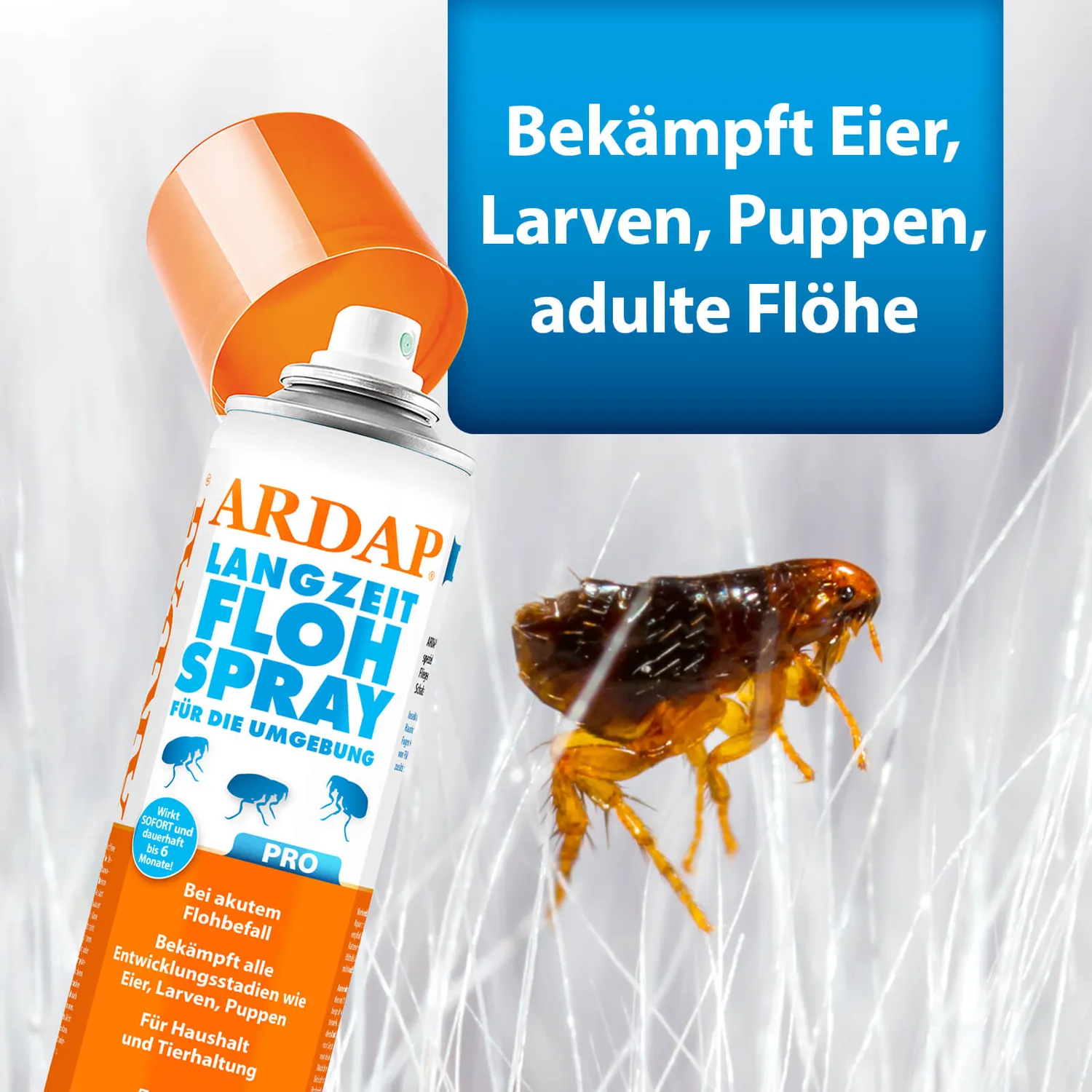 ARDAP Pro Langzeit Flohspray spray antipulci 500 ml 6 mesi