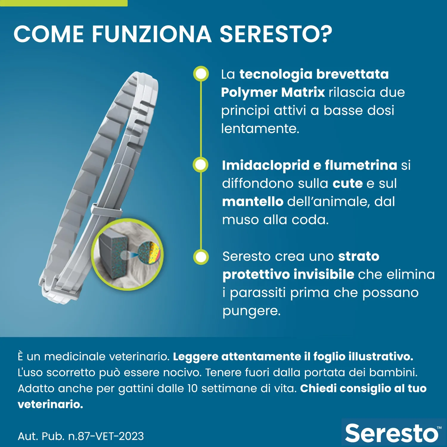 Elanco Seresto collare antiparassitario gatto 8 mesi grigio