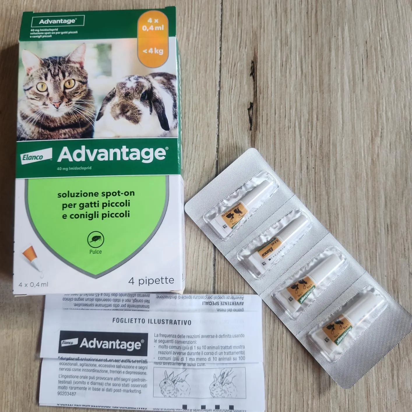 Elanco Advantage 40 mg spot-on gatti 4 pipette antipulci