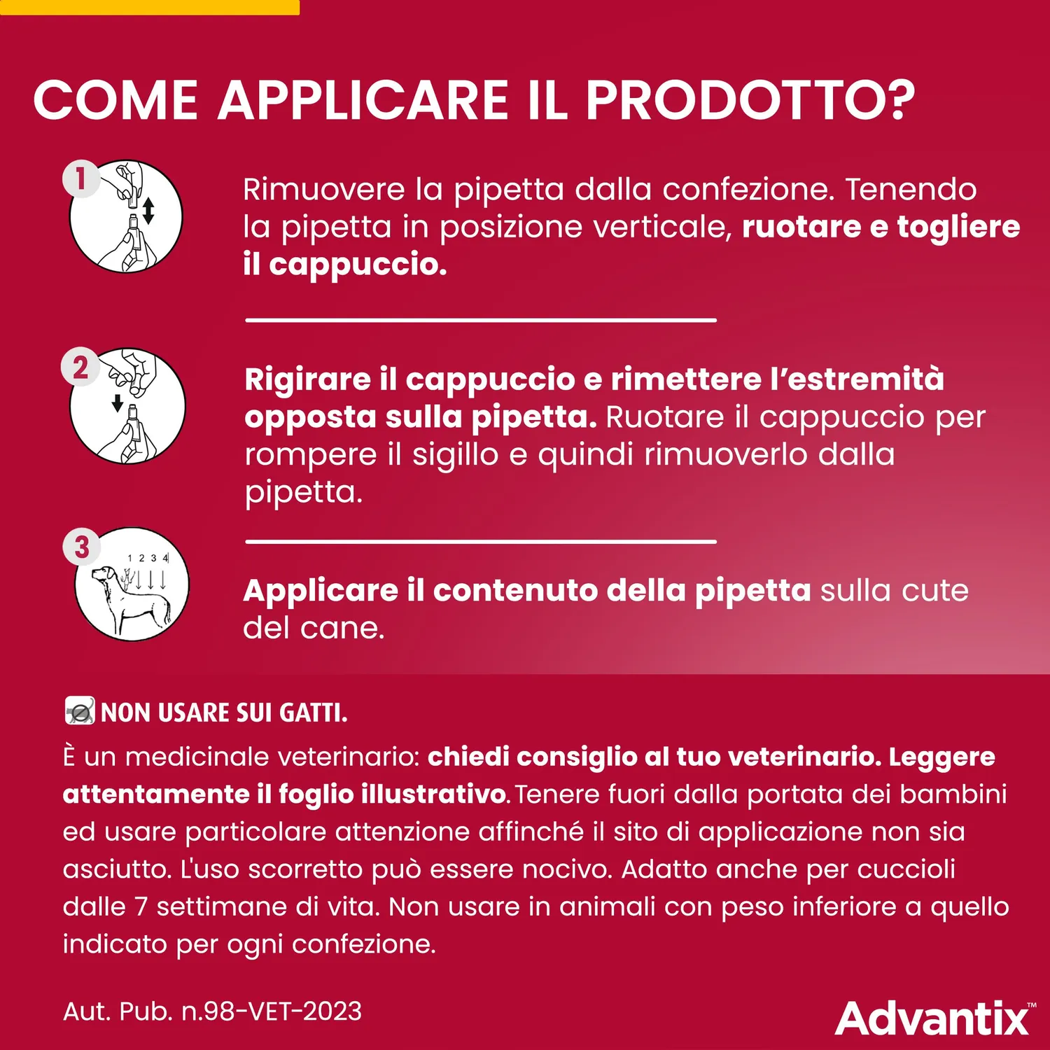 Elanco Advantix spot-on cani fino a 4 kg 4 pipette 0,4 ml
