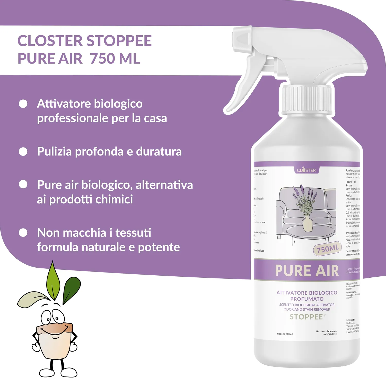 Closter PureAir Smacchiatore 750 ml lavanda alpina