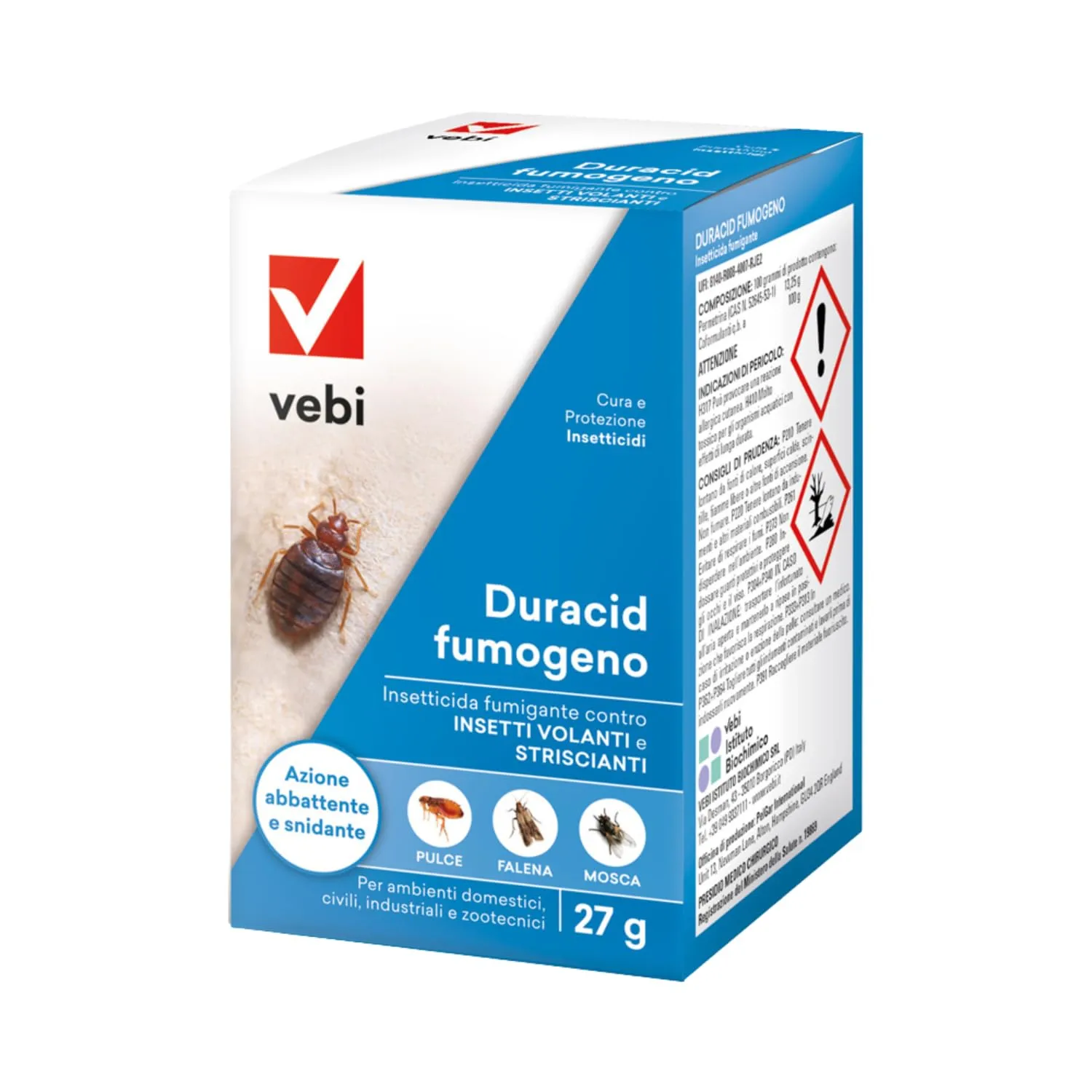 Vebi Duracid Fumogeno Insetticida 11 g Ampio Spettro