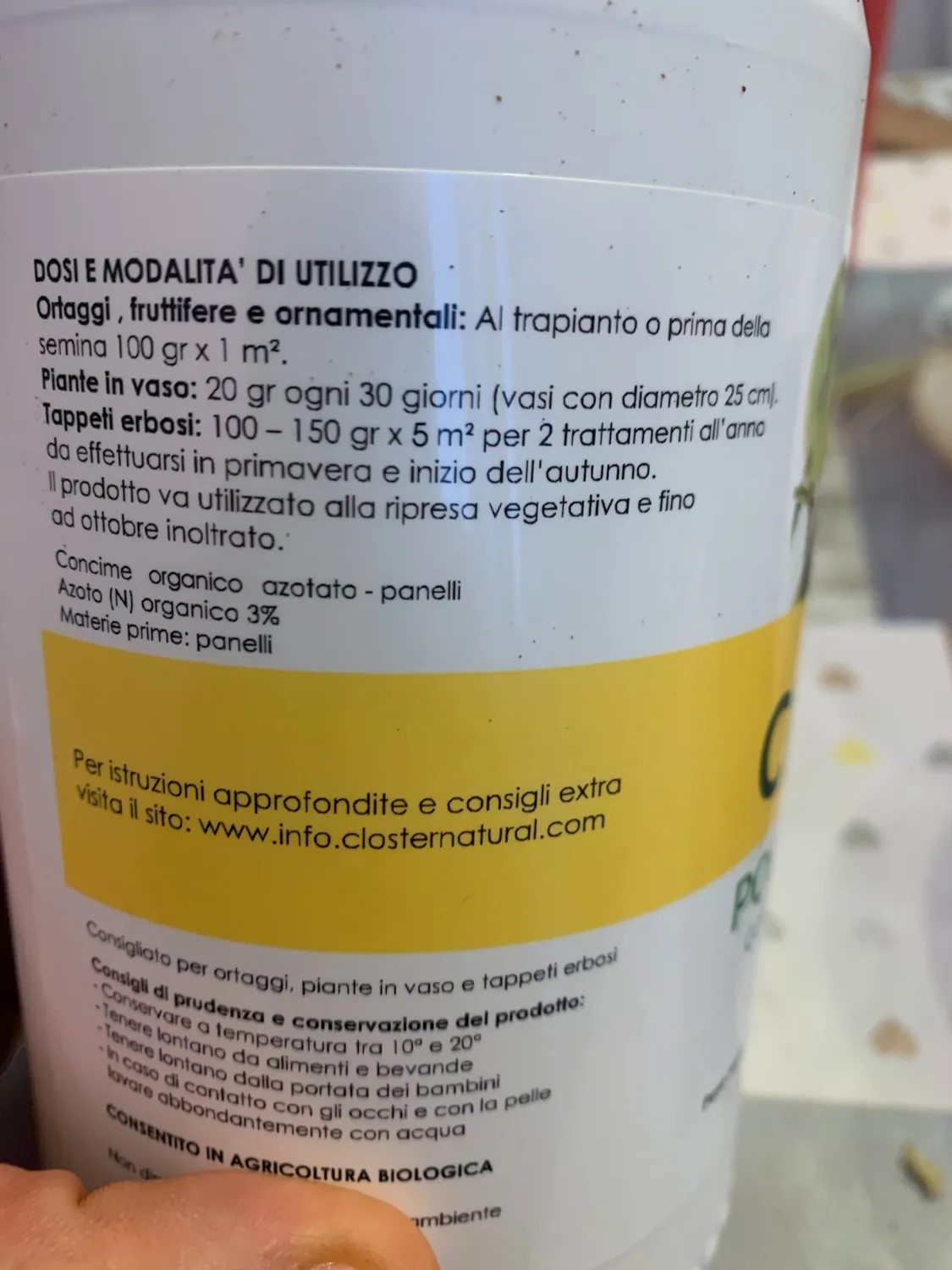 Closter Neem Polvere concime naturale 500 g organico azotato