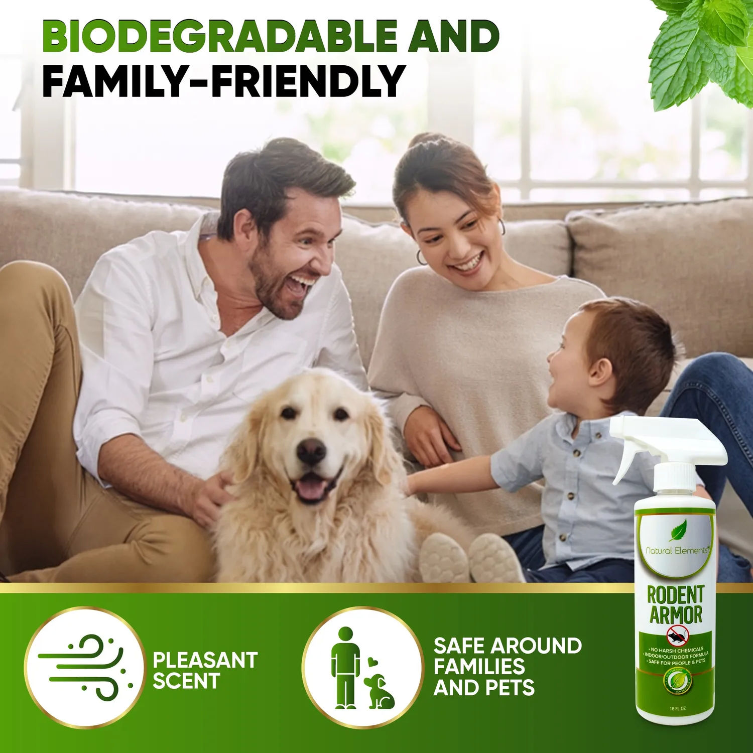 Natural Elements Rodent Armor spray topi alla menta naturale