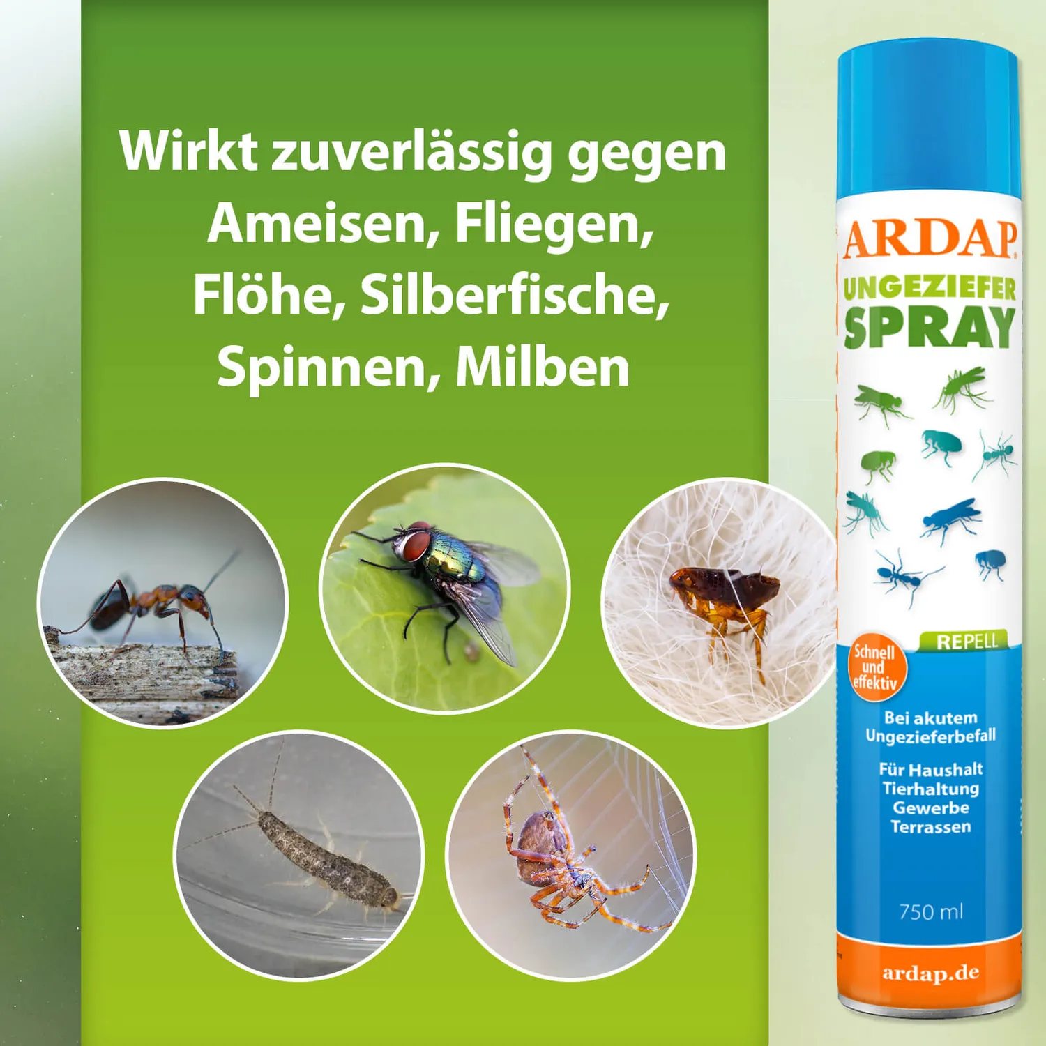 ARDAP Repell Spray Insetti 2 x 750 ml repellente