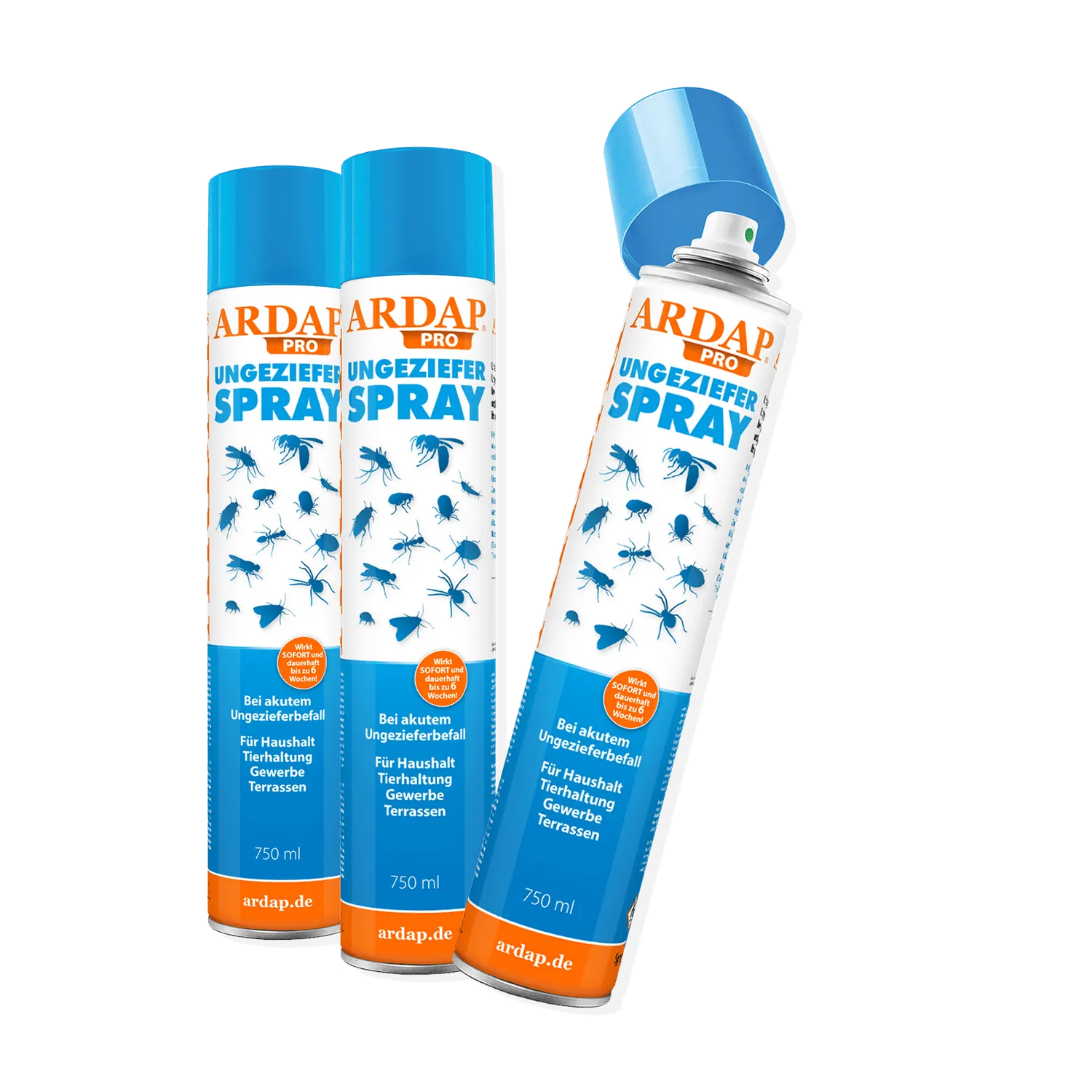 ARDAP Pro Spray Insetti 2x750 ml Azione Prolungata