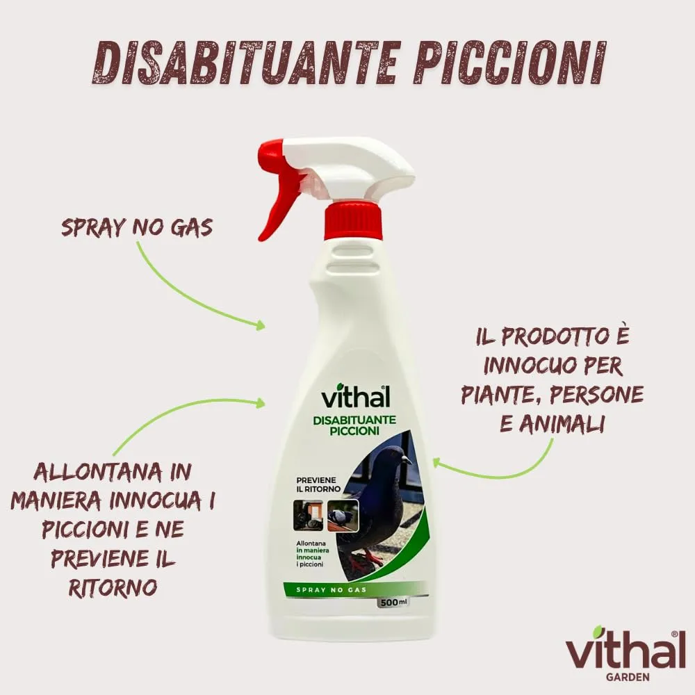 Vithal Garden Disabituante Piccioni spray repellente 500ml balconi