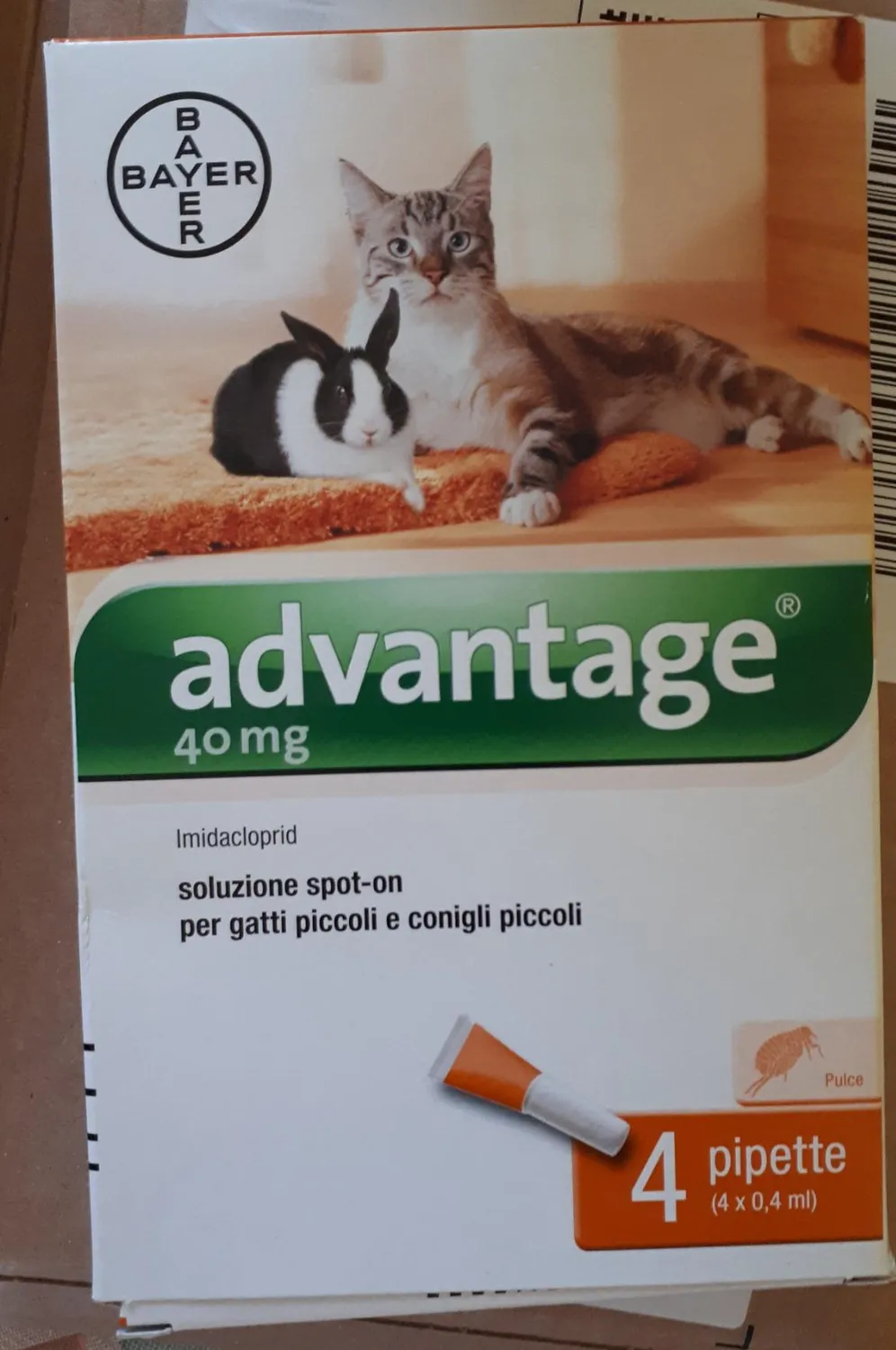 Elanco Advantage 40 mg spot-on gatti 4 pipette antipulci