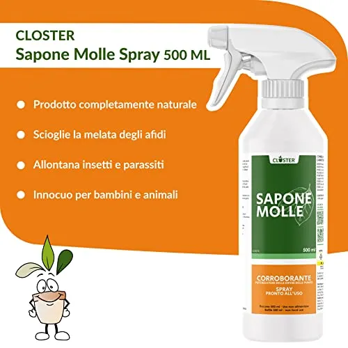 Closter Sapone Molle Potassio Spray Piante 500 ml Pronto Uso