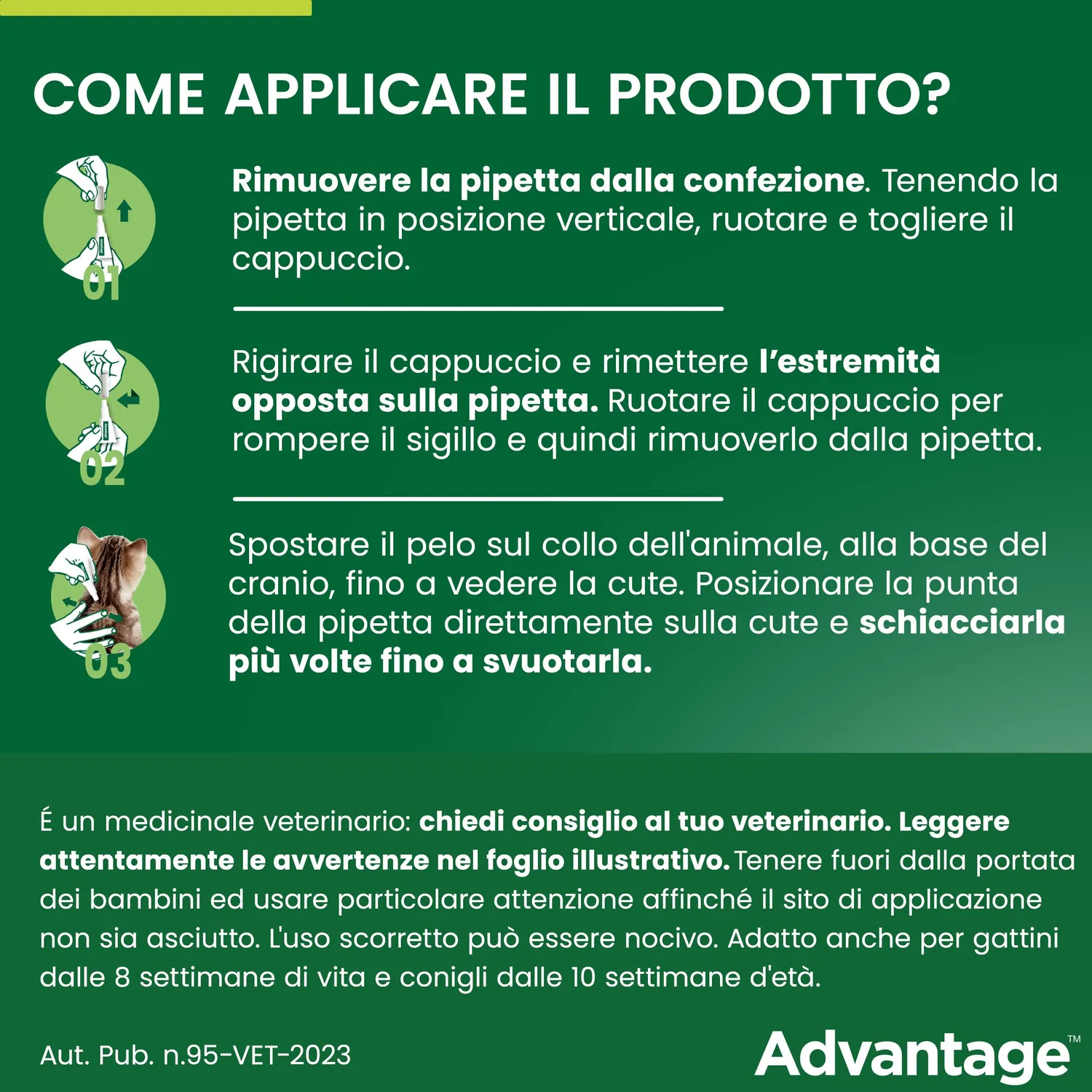 Elanco Advantage 40 mg spot-on gatti 4 pipette antipulci
