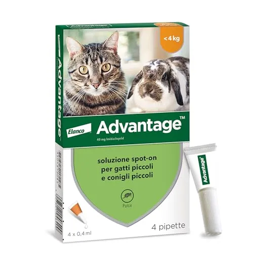 Elanco Advantage 40 mg spot-on gatti 4 pipette antipulci