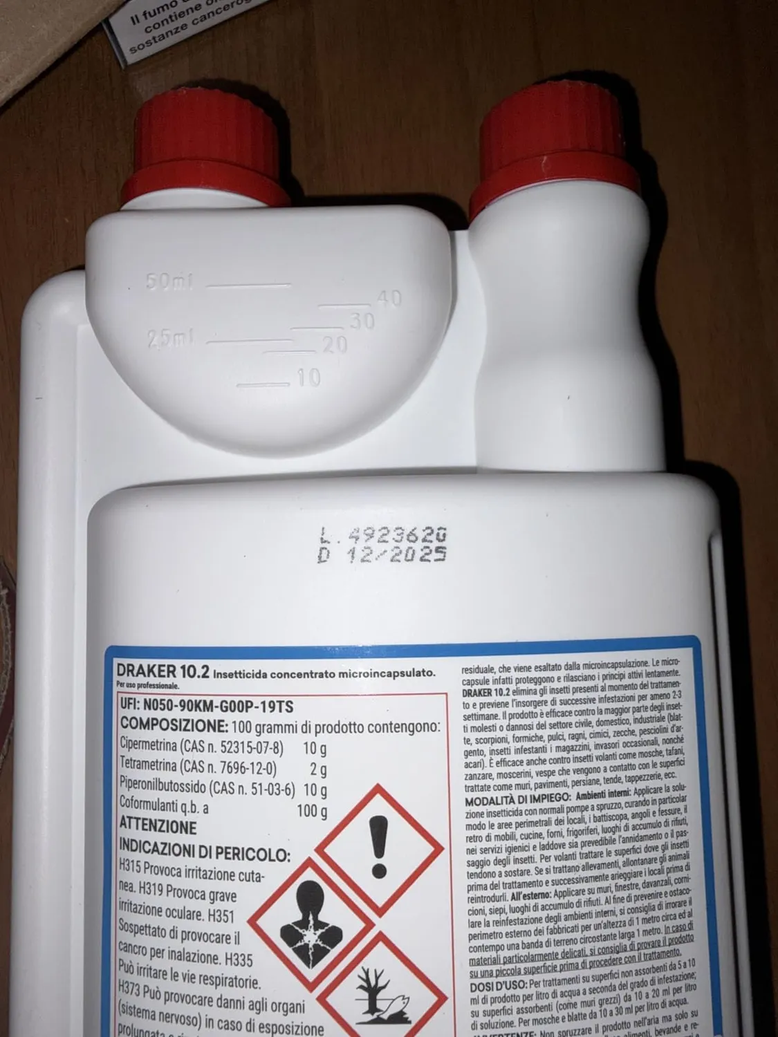 Vebi Draker 10.2 insetticida concentrato 1 litro zanzare blatte