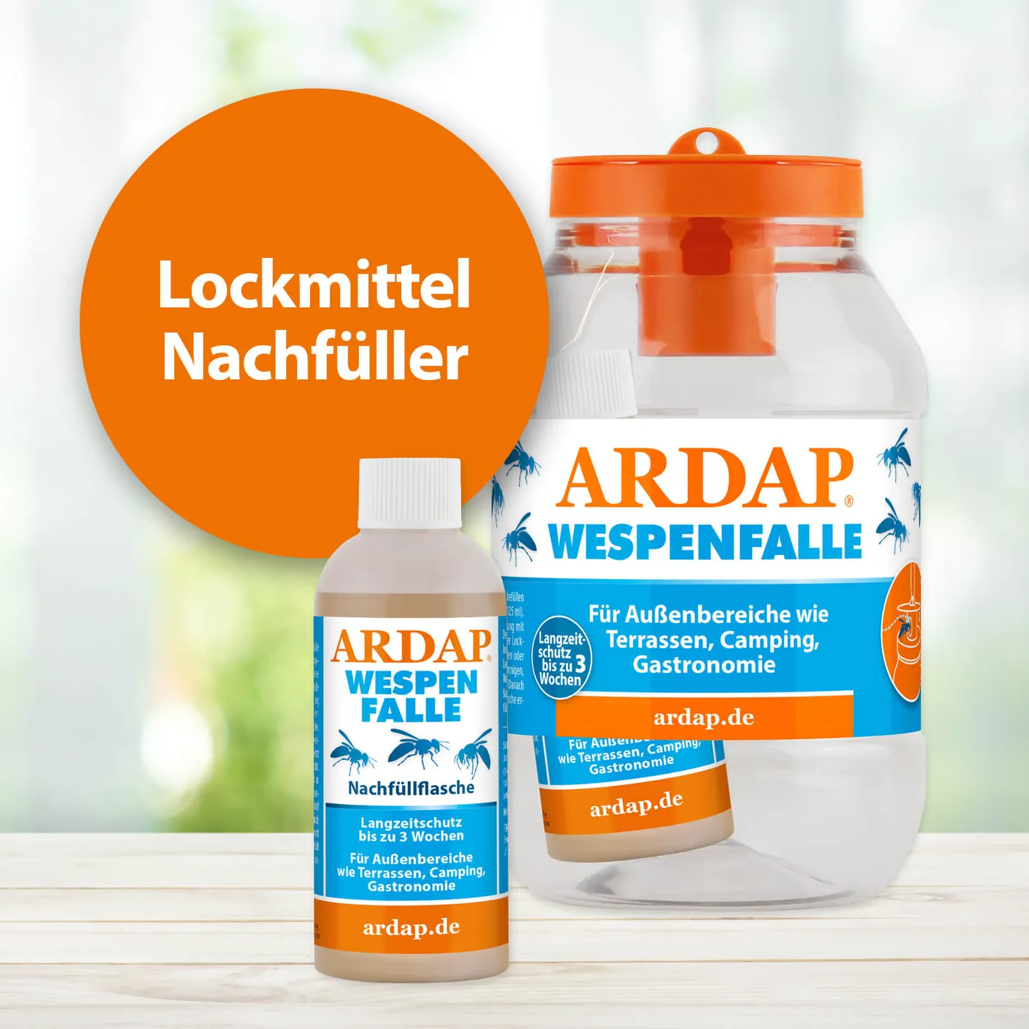 ARDAP Wespenfalle ricarica trappola vespe 2x125 ml