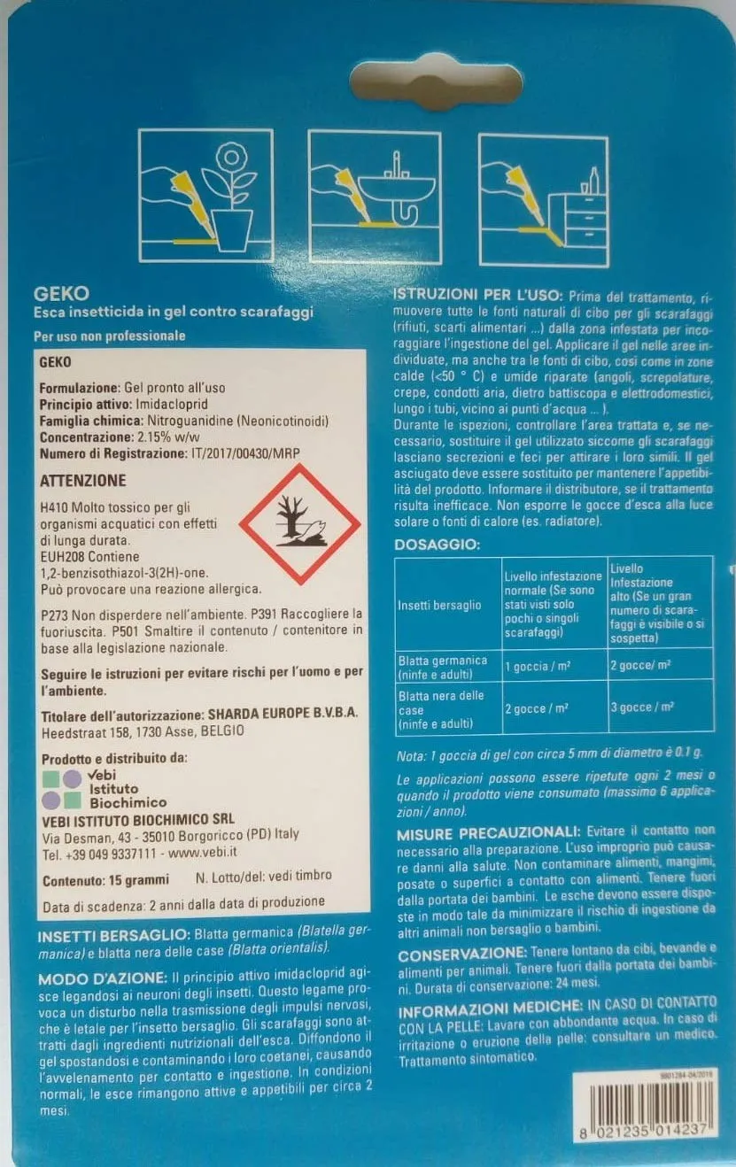 Vebi esca gel per scarafaggi tubetto 15 g tutte specie