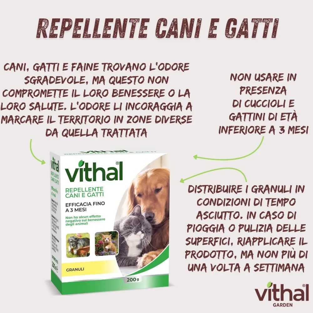 Vithal Biolid UP repellente cane gatto granuli 200g 3 mesi