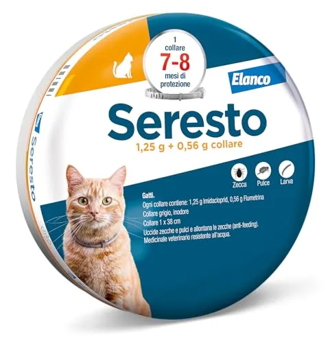 Elanco Seresto collare antiparassitario gatto 8 mesi grigio