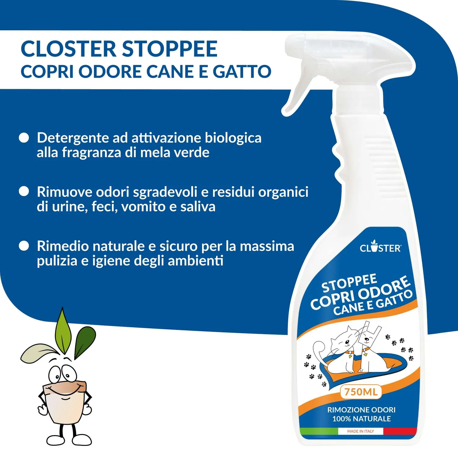 Closter Stoppee Detergente Enzimatico 750 ml Mela Verde