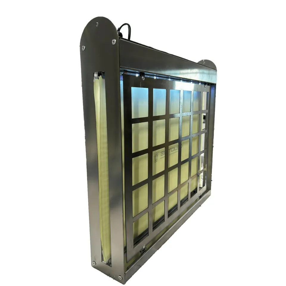 Pestnet Italia Ento Double Inox lampada LED insetti 120 mq