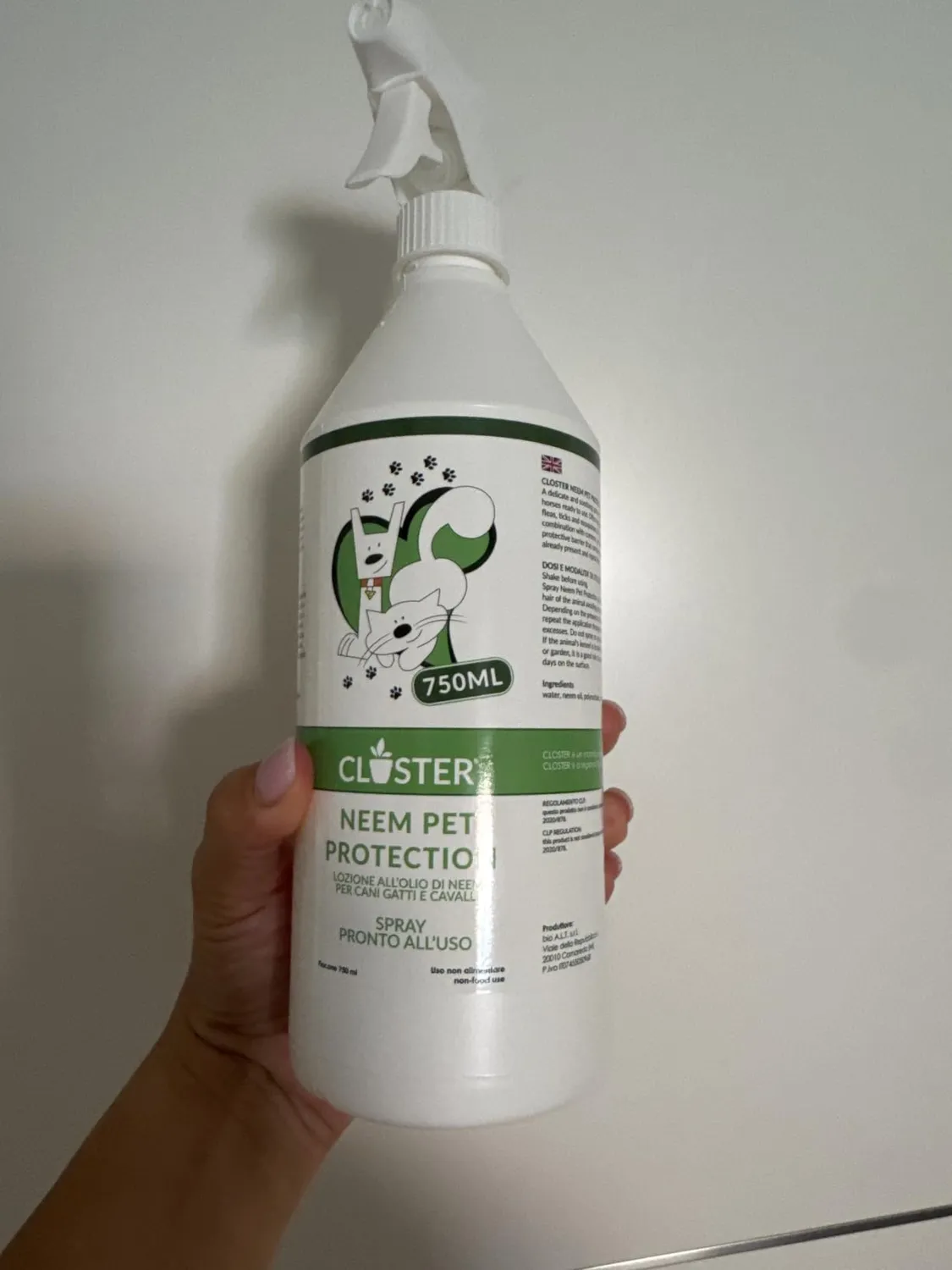 Closter Neem Pet Protection spray antiparassitario 500ml cani gatti