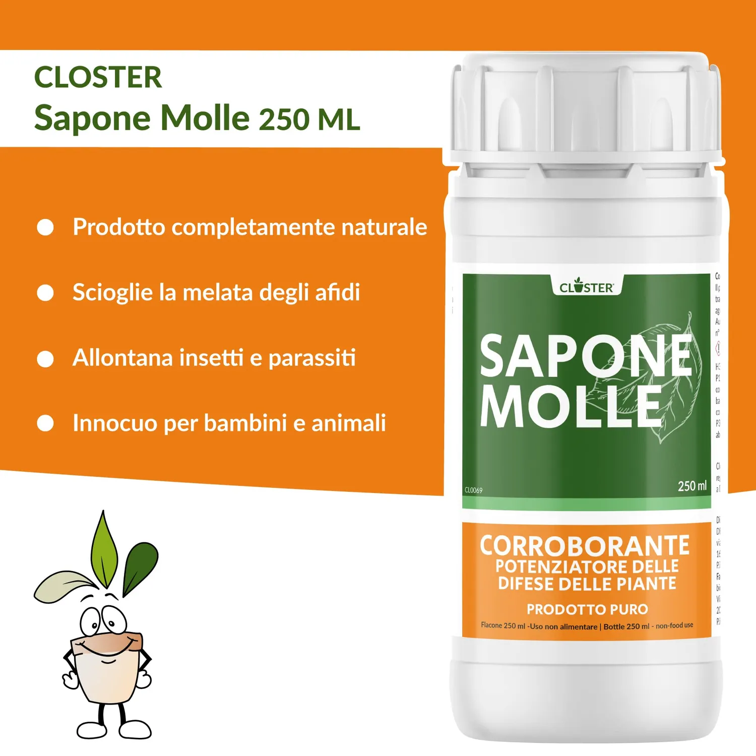 Closter Sapone Molle Potassio Puro 250 ml Concentrato